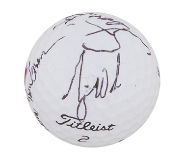 1995 Stanford Golf Team Signed Titleist Golf Ball With 5 Signatures Including Tiger Woods! (PSA/DNA)